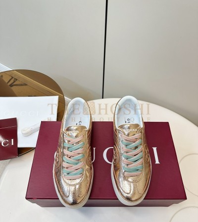 GUCCI G75 GOLD SNEAKERS WOMEN'S SIZE 35-41 - Women US 5= EU 35= 22.5 cm= UK3