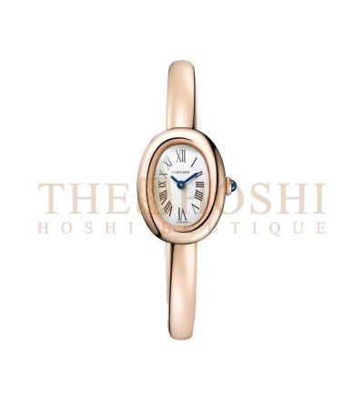 CARTIER WOMEN'S QUARTZ WATCH BAIGNOIRE WHITE DIAL SIZE16 ROSE GOLD MASTER QUALITY